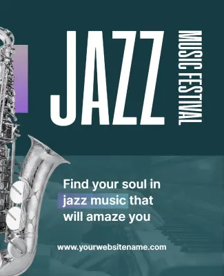 Jazz Music Festival Event Poster Template