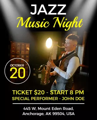 Night Event Jazz Music Flyer Template