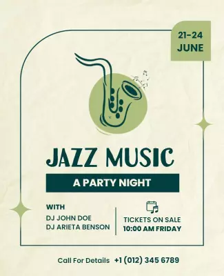 Jazz Music Party Night Flyer Template
