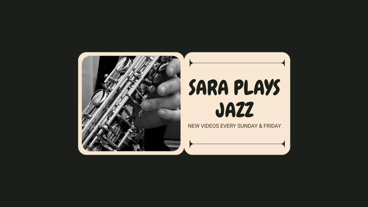 Jazz Music Performance with Saxophone on Dark YouTube Banner Template