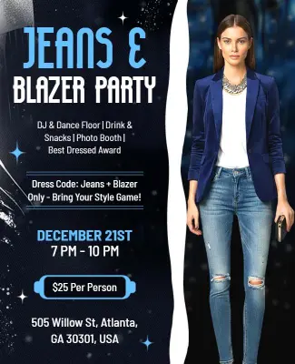 Jeans and Blazer Party Event Flyer Template