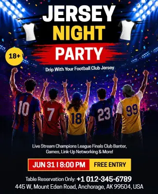 Jersey Night Football Party Poster Template