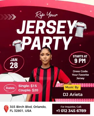 Jersey Party Celebration Poster Template