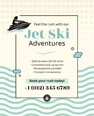 Jet Ski Adventure Experience Flyers Template