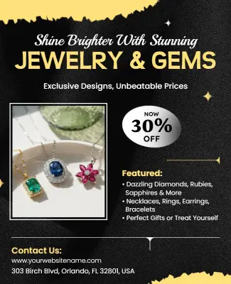 Jewelry and Gems Sale Promotional Flyer Template