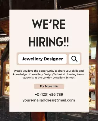Jewelry Designer Hiring Announcement Flyer Template