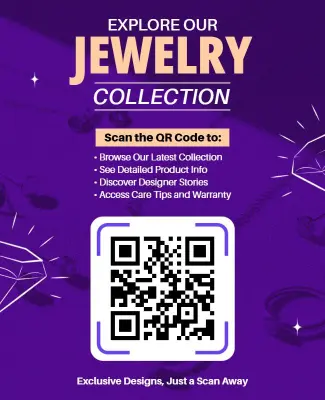 Jewelry QR Code Promotional Flyer Template