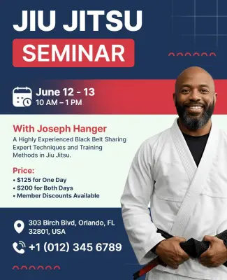 Jiu Jitsu Training Seminar Flyer Template