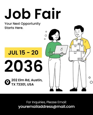Job Fair Announcement Poster Template