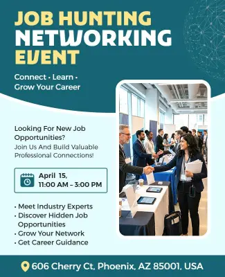 Job Hunting Networking Event Poster Template