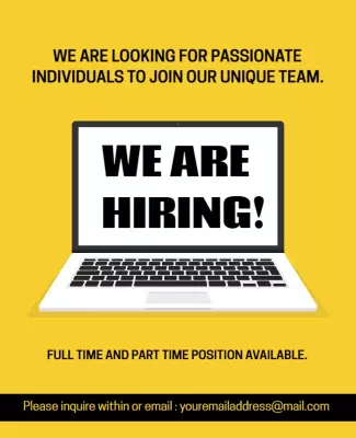Job Opportunity Hiring Announcement Flyer Template