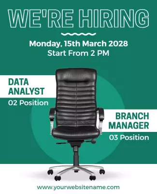 Modern Green Job Recruitment Event Flyer Template