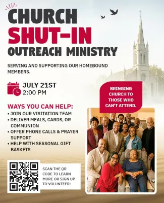 Join Church Shut-in Ministry Event Flyer Template