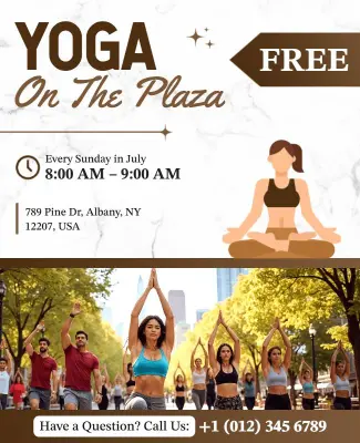 Join Free Yoga Sessions on the Plaza Flyer Template