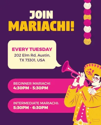 Join Mariachi Group Lessons Flyer Template