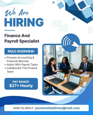 Join Our Finance Team Hiring Poster Template
