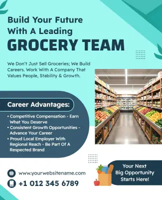 Join Our Grocery Team Recruitment Flyer Template