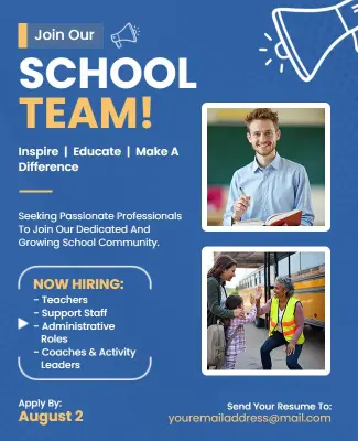 Join Our School Team Recruitment Flyer Template