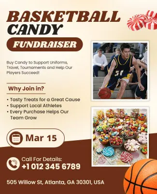 Join the Basketball Candy Fundraiser Event Flyer Template