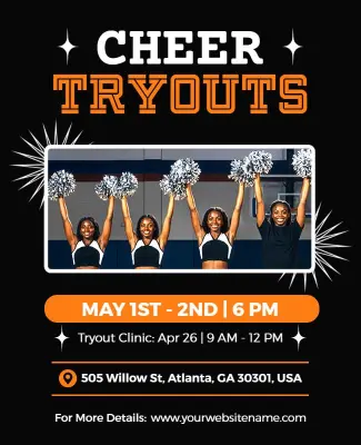 Join the Cheer Team Tryouts Poster Template