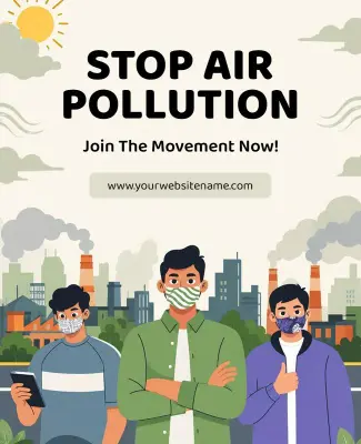 Join the Movement to Stop Air Pollution Poster Template