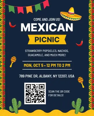 Join Us for a Mexican Picnic Flyer Template