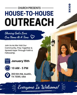 Join Us for House-to-House Outreach Flyer Template