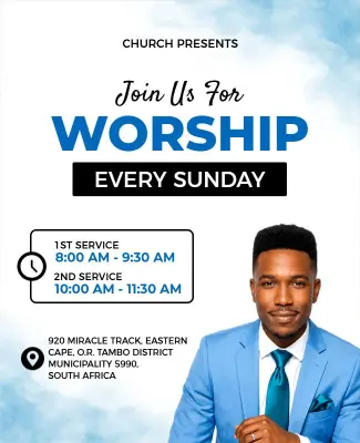 Join Us for Worship Sunday Event Flyer Template