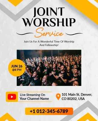 Joint Worship Gathering Announcement Flyer Template