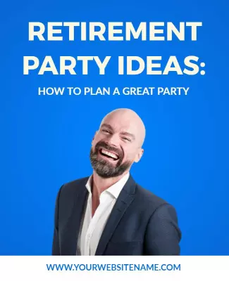 Joyful Blue Retirement Party Planning Ideas Poster Template