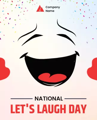 Joyful Cartoon Theme National Let's Laugh Day Poster Template
