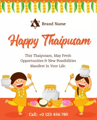 Joyful Celebration of Thai Festival with Kids Poster Template