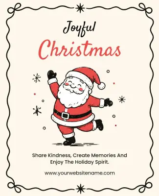 Joyful Christmas Event with Santa Poster Template