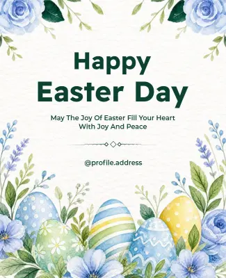 Joyful Easter Day Greeting Poster Template