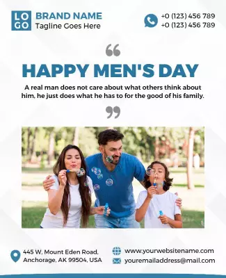 Joyful Family Celebration for Happy Men's Day Poster Template