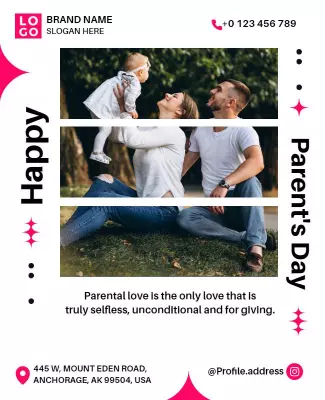 Joyful Family Moments Celebrating Parent's Day Poster Template