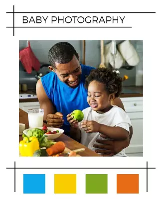 Joyful Family Moments in Colorful Baby Photography Poster Template