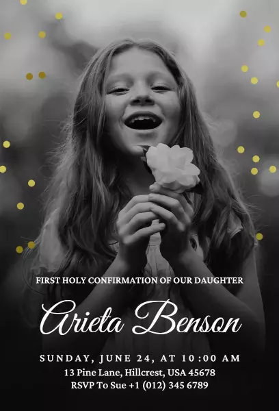 Joyful First Holy Confirmation Celebration Invitation Template