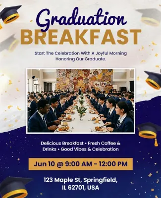Joyful Graduate Breakfast Morning Event Flyer Template