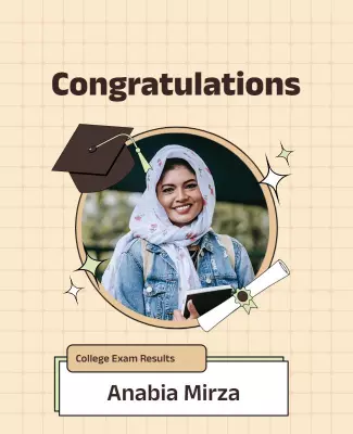 Joyful Graduation Announcement for College Exam Results Poster Template