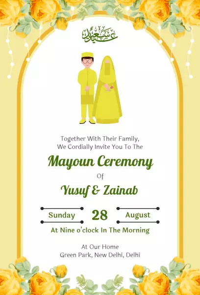 Joyful Haldi Ceremony Celebration Invitation Template