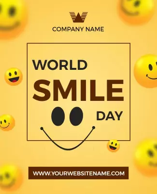 Joyful Happy Faces Celebration for World Smile Day Poster Template