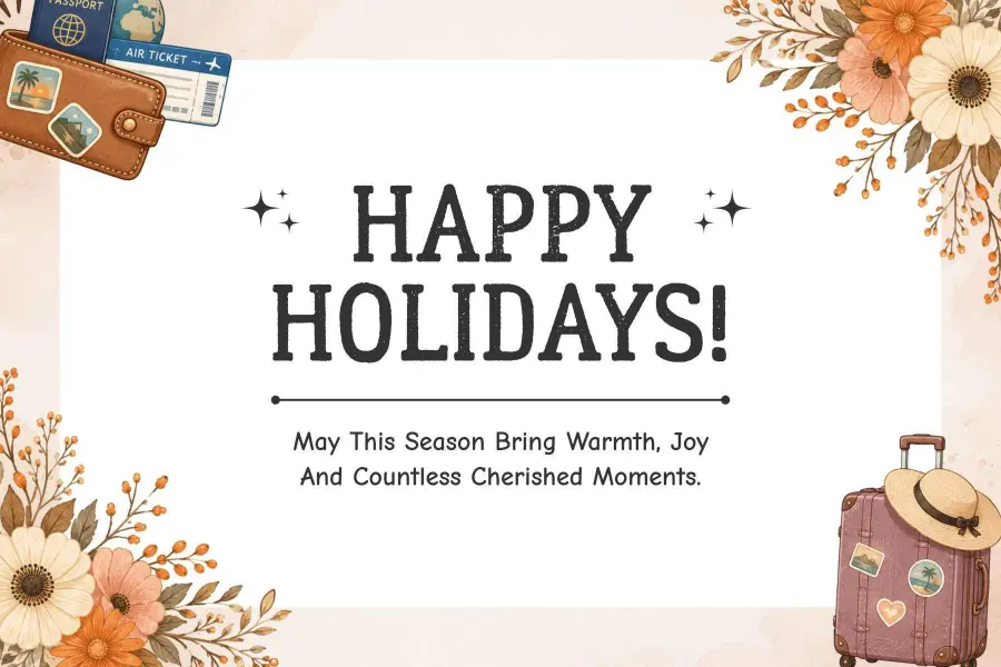 Joyful Holiday Travel Greetings Postcard Template