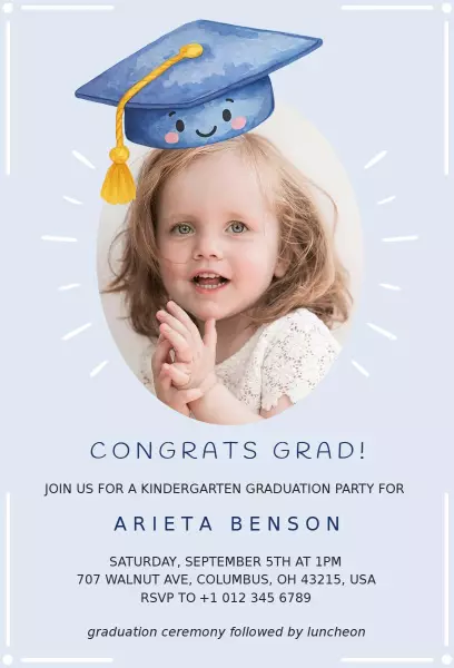 Joyful Kindergarten Graduation Celebration Invitation Template