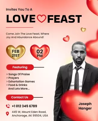 Joyful Love Feast Celebration Flyer Template
