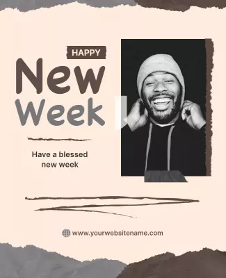 Joyful Minimalist New Week Greetings Poster Template