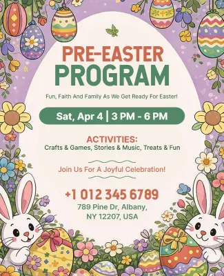 Joyful Pre-Easter Gathering Program Flyer Template
