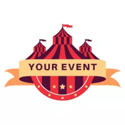 Joyful Red and Yellow Circus Theme for Your Event Logo Template