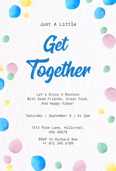 Joyful Reunion Celebration Get Together Invitation Template