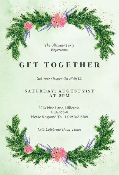 Joyful Summer Garden Get Together Celebration Invitation Template